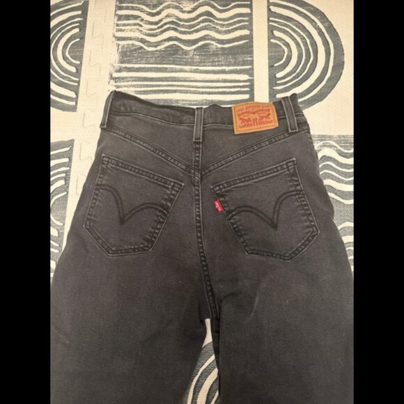 LEVIS Ribcage Straight Ankle Women’s Jeans in Black Rinse Size 25 - Picture 4 of 6
